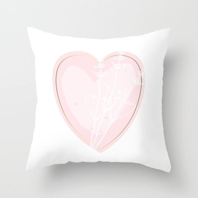 Nordic Pink Marble Geometric Pillowcase Modern Home Sofa Pillow Cushion Cover Soft Decoration