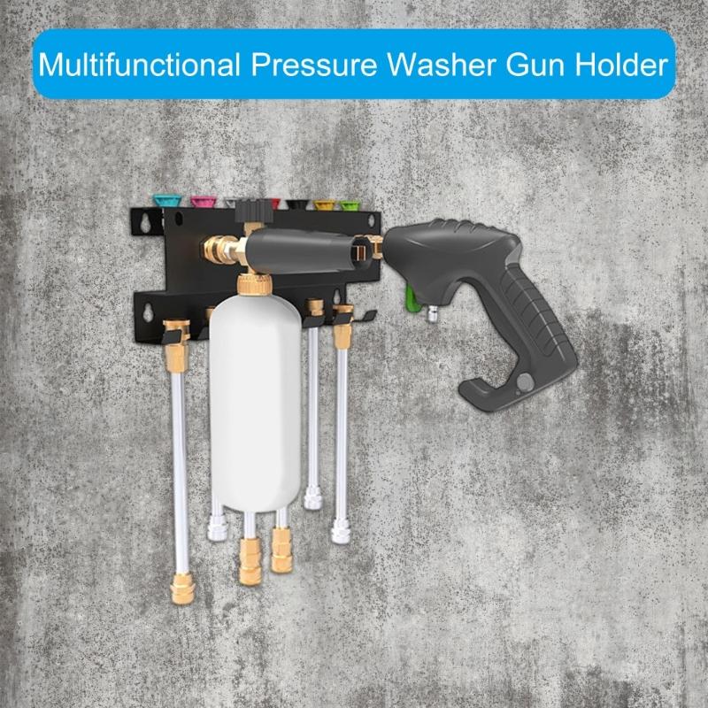 Pressure Washer Wand Holder for Nozzle Tips, Metal Wall Mount Storage Rack Space Saving Cleaning Tool Organizers