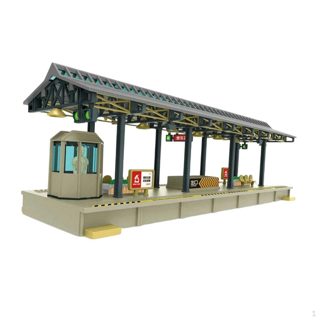 HO Scale Train Station Model Architectural Layouts DIY Assembly Micro Landscape Decor Miniature