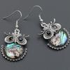 VILLWICE New Colorful Shell Various Shapes Owl Women Hollow Zinc Alloy Antique Silver Plated Retro Drop Earring Jewelry Crafts