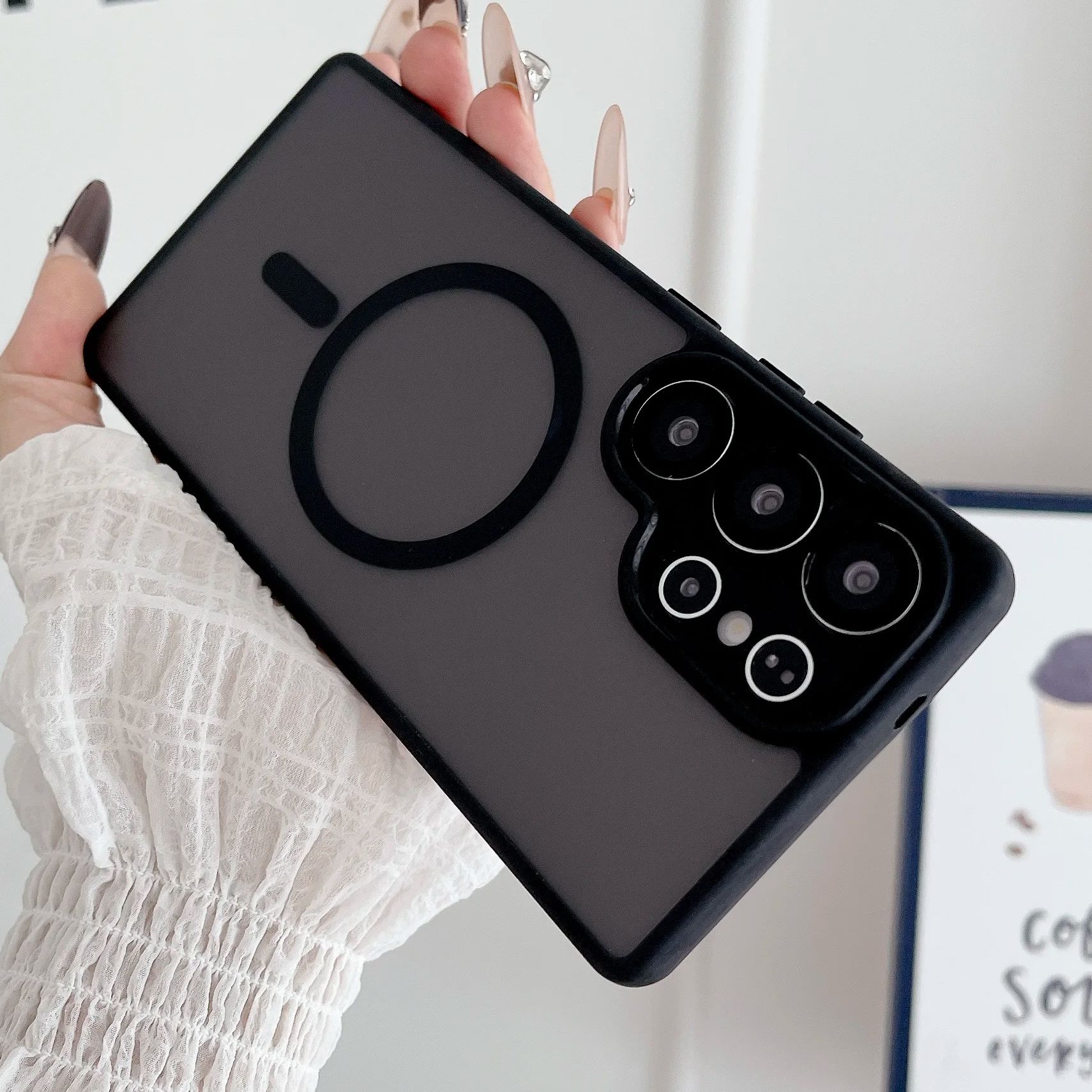 

Magnetic Matte Translucent For Magsafe Case For Samsung S25 Edge S24 S23 Ultra Plus FE A17 A07 A56 A36 A26 A16 A55 A35 Cover Galaxy A53 5G чорний