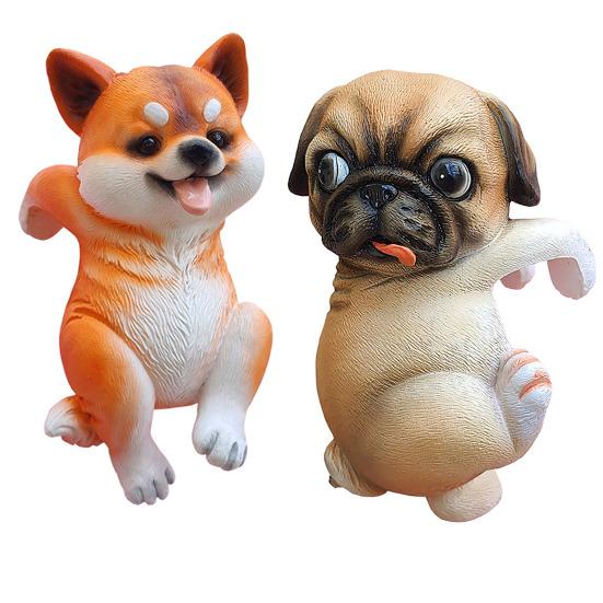 Dog Ornament Resin Animal Dog Figurine Bonsai Mini Plants Garden Hanging Pot Decor Decoration