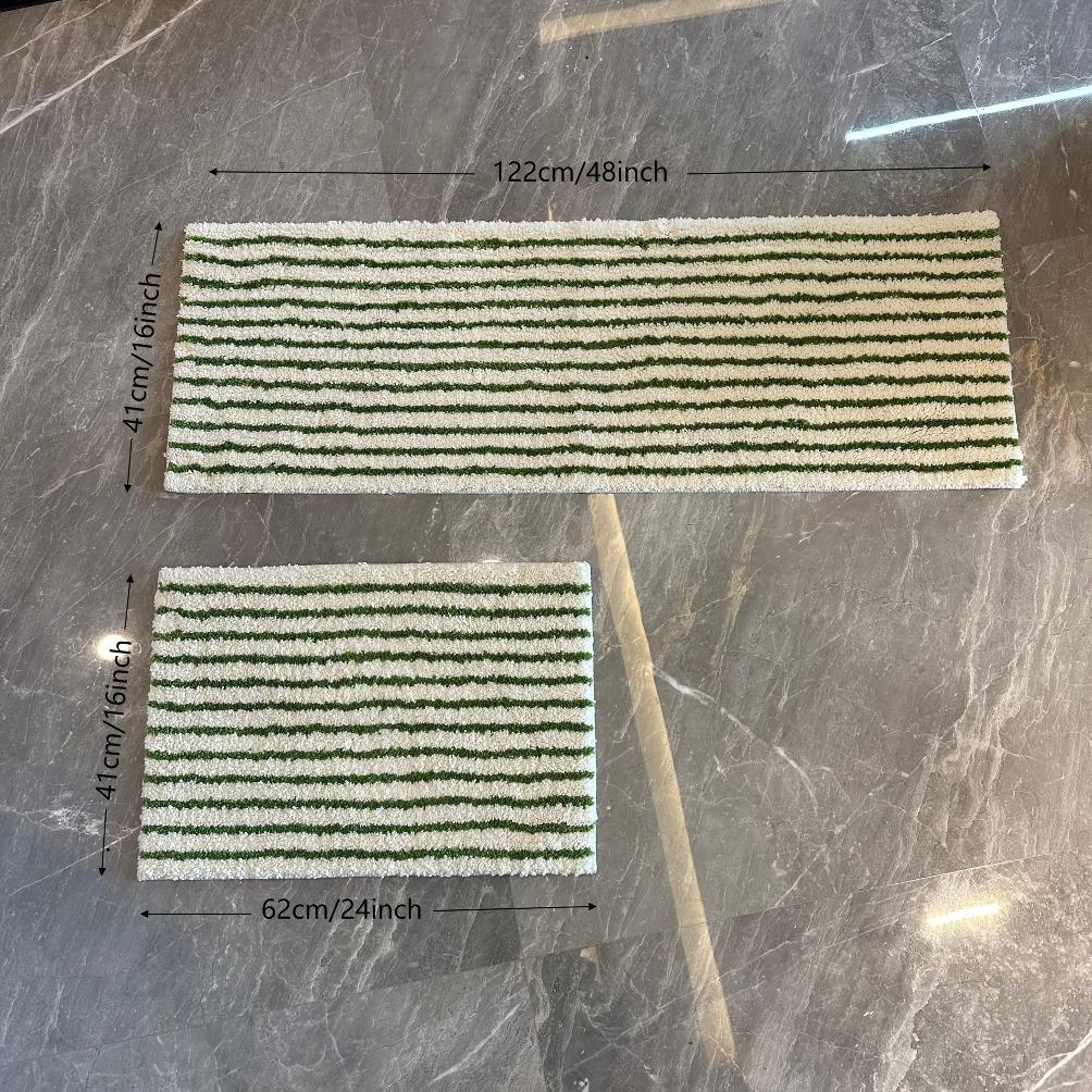Soft Stripe Geometric Mats household Bathroom Rug Carpet Entrance Floor Anti Slip Pad Aesthetic Plush floor mats Home Room decor