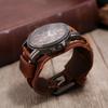 Herren Retro Punk Rindsleder Uhrenarmband