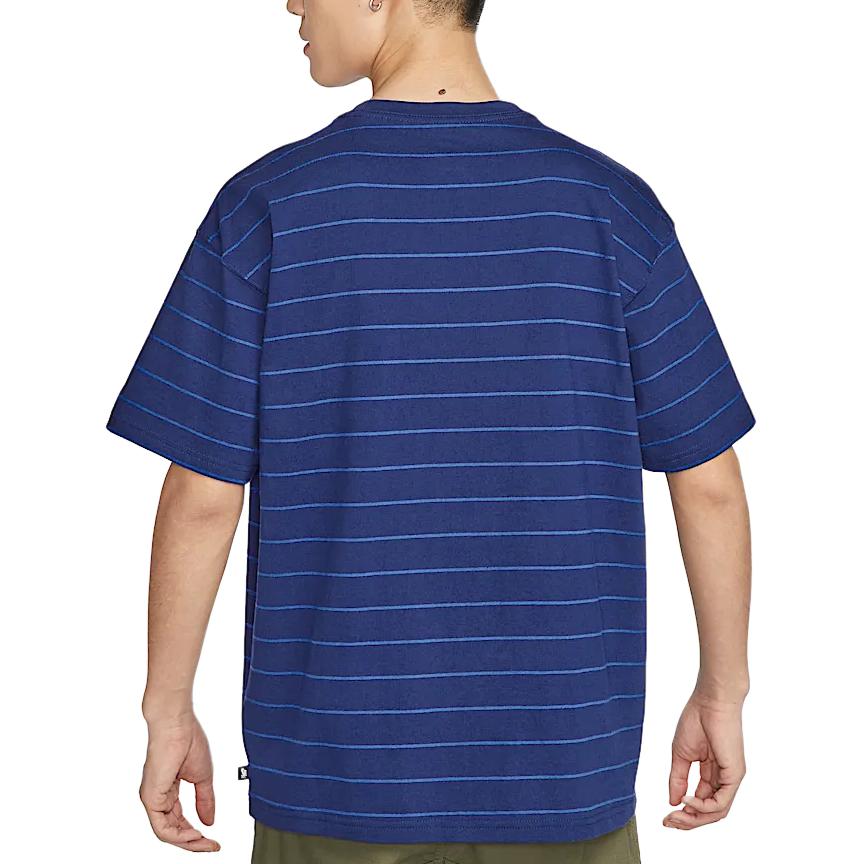 Nike SB Loose Fit Striped Short Sleeve T-Shirt Men Tops Space-Blue HJ0813-492