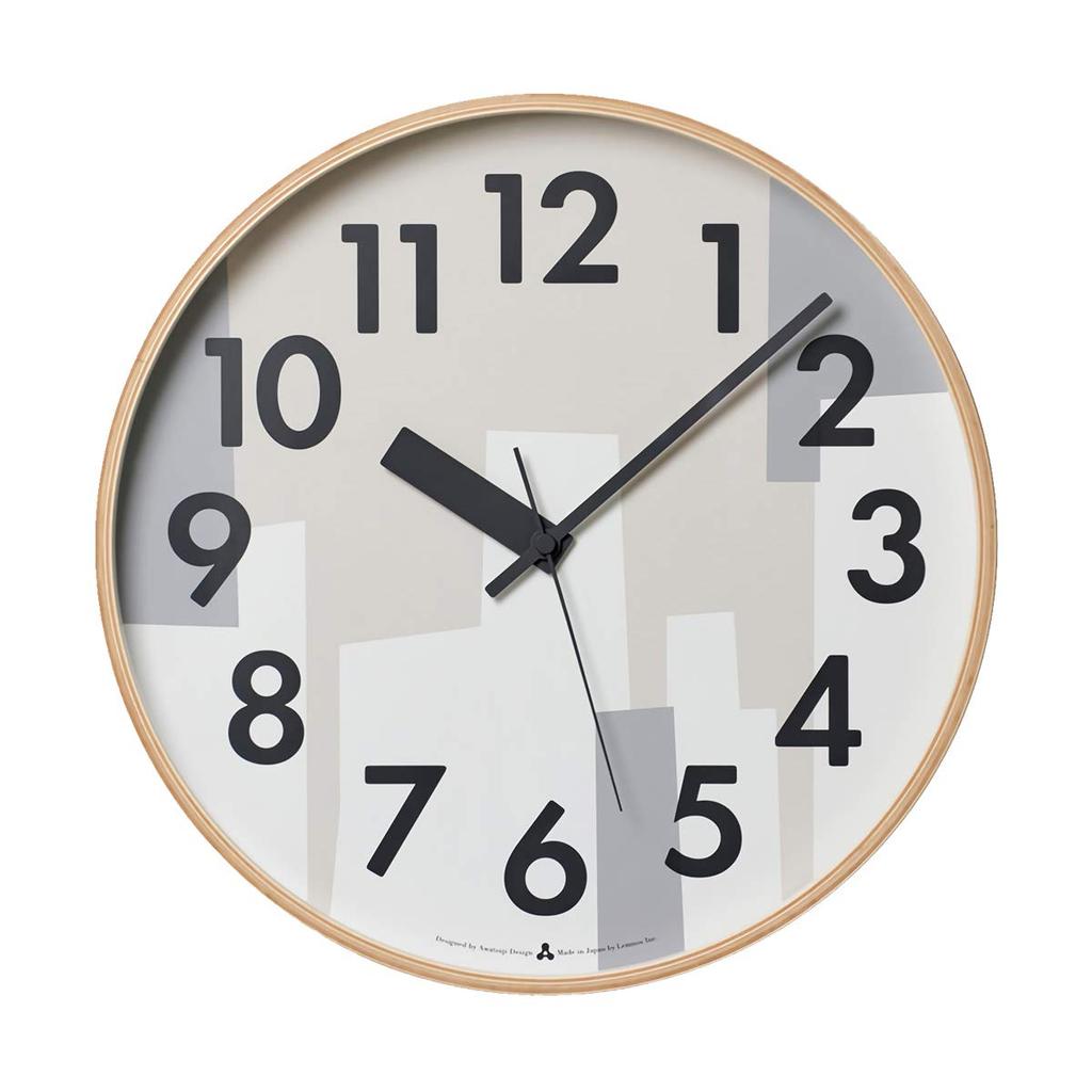 Lemnos Wall Clock, Natural Wood Beige, KASUMI AWA19-11BG, Diameter 35.4cm