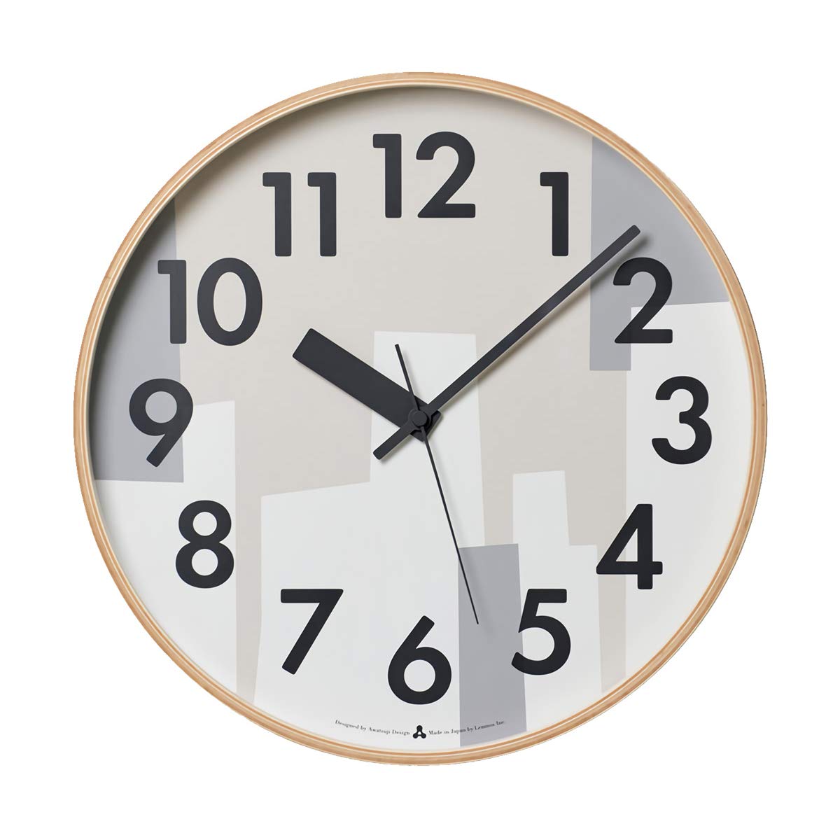 

Lemnos Wall Clock, Natural Wood Beige, KASUMI AWA19-11BG, Diameter 35.4cm