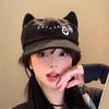 Jesień Zima Haftowane Nowe Czapki Baseballowe z Uszami Kota Osłona Przeciwsłoneczna na Zewnątrz Czapki z Daszkiem Kaczka Słodka Fajny Dziewczęcy Streetwear Czapki Cosplay