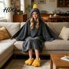 Goose Onesie Costume 1 Set Blanket Hoodie Unisex Cartoon Pajamas Set Oversized Soft Warm Adult Hooded Bodysuit with Yellow Beak Design Winter Party