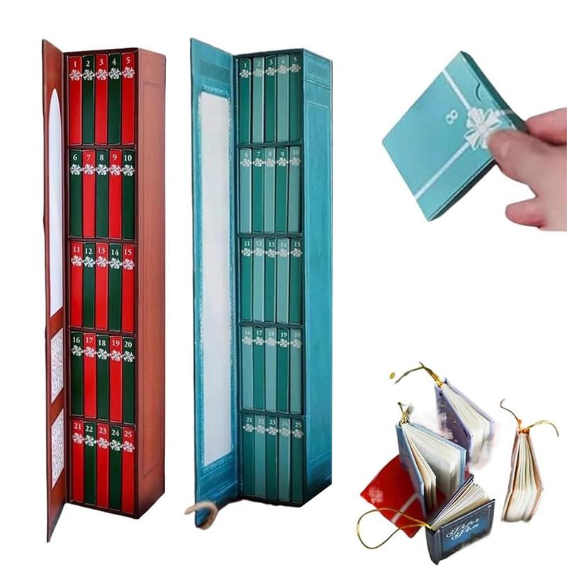 

2025 Мини Книжный Орнамент Адвент, Календарь Адвента с Подарками для Любителей Книг, Календарь Адвента с Подарками для Любителей Книг с 24 Книжными Подарками разноцветный