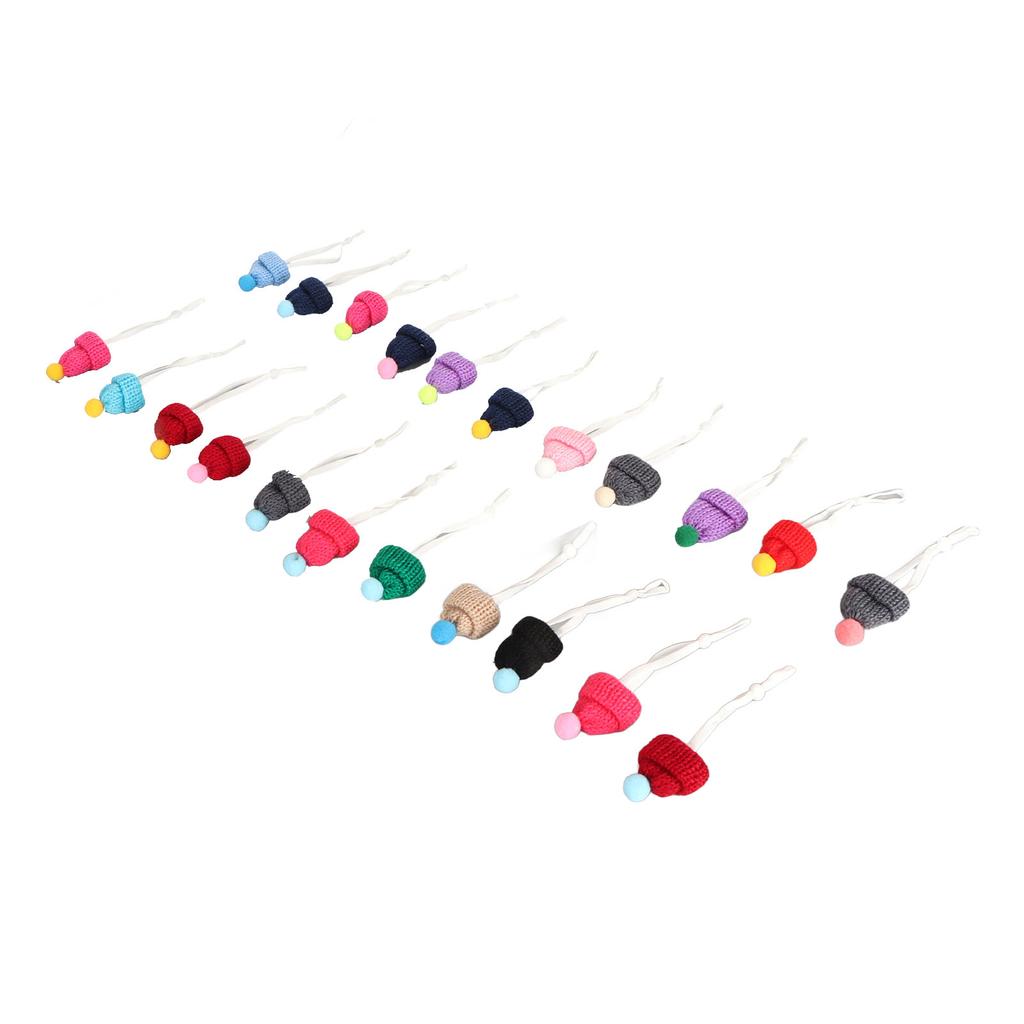 22Pcs Mini Knitting Hats Christmas Mini Knitting Doll Hats Mini Wool Hat for Christmas Ornaments DIY Art and Craft