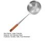 Stainless Steel Large Skimmer with Slotted Spoon for Wooden Handle Heavy-Duty Frying Dumplings Noodles Rust-Proof Dishwasher