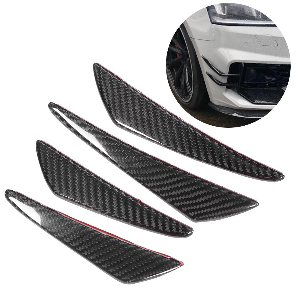 4Pcs Set Universal Carbon Fiber Bumper Canards Lip Spoiler Fit for Honda