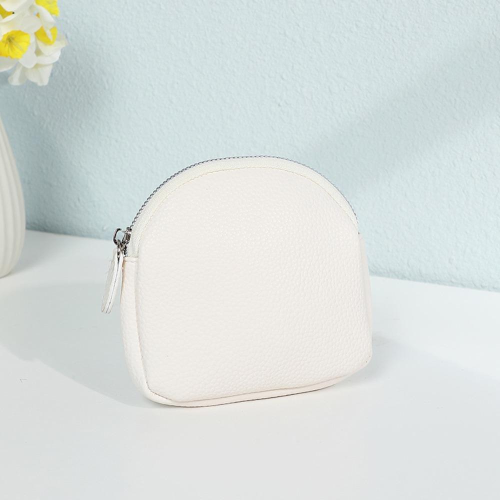 

New PU Leather Women Short Wallet Solid Color Zipper Design Slim Small Wallet Large Capacity Card Bag Holder Women Men білий