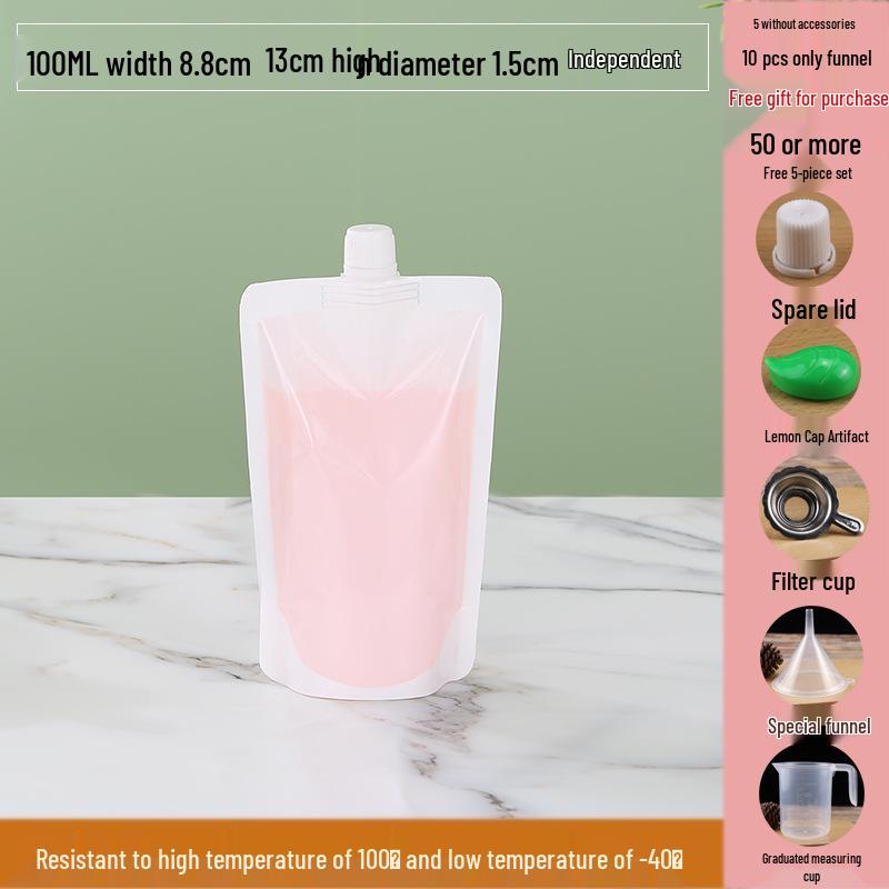 Disposable Transparent Spout Bag for Soy Milk, Chinese Medicine, Soup, or Beverages - Self-Standing and Convenient for Takeaway