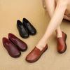 Women's Leather Shoes 2025 Spring New Flat Bottomed Non Slip Casual Shoes Fashionable Shallow Mouth Comfortable Single Shoe