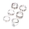 Creative Letter Dream Joint Ring Alloy Ancient Silver Plum Blossom Six-Piece Ring