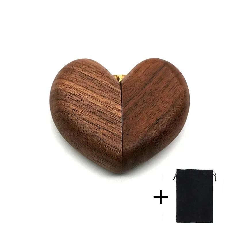 

Коробочка для кольца в форме сердца, Свадебная коробочка для помолвочного кольца, Деревянный держатель для помолвочного кольца из грецкого ореха, Персонализированный подарок, Подарки на годовщину для пар