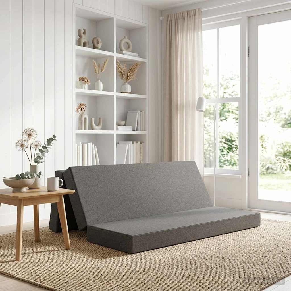 Folding Sofa Bed 180 x 67 x 45 cm Light Grey