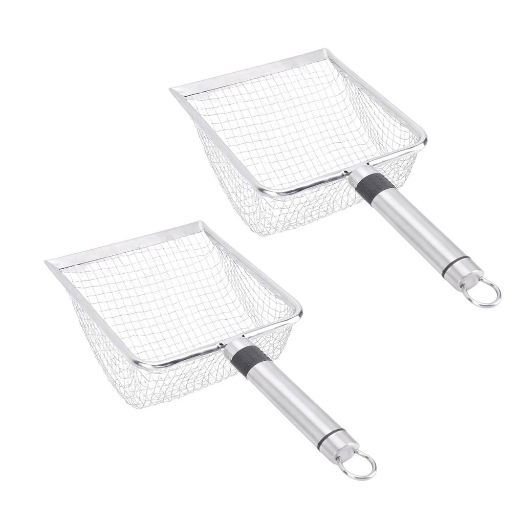 2PCS Cat Litter Scoop Stainless Steel Mesh Litter Shovel Sturdy Litter Cleaner Shovel with
