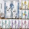 Polyester Bathroom Curtain Thickened Floral Butterfly Curtain Rustic Shower Curtain  Home Decor