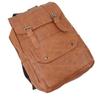 Men Backpack Vintage Style Soft PU Leather Large Capacity Fashionable Shoulders Bag for Travel Business Light Brown