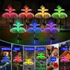 1pc Solar Garden Lights Waterproof Outdoor Decorative 7 Color Changing Double Jellyfish and Butterfly Flower Garden Decor Yard Christmas Pool Outdoor