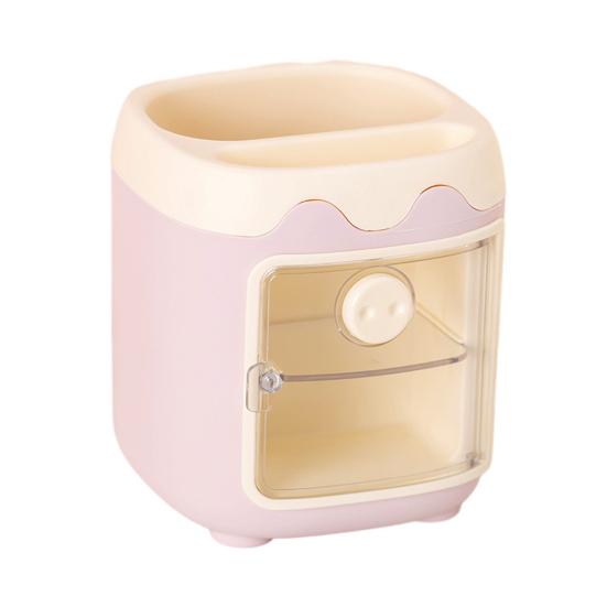 Cartoon Pig Pen Holder Multi-compartment Large Capacity Desk Organizer Box Stationery Storage Container Home Office Desktop Decoration Ornament