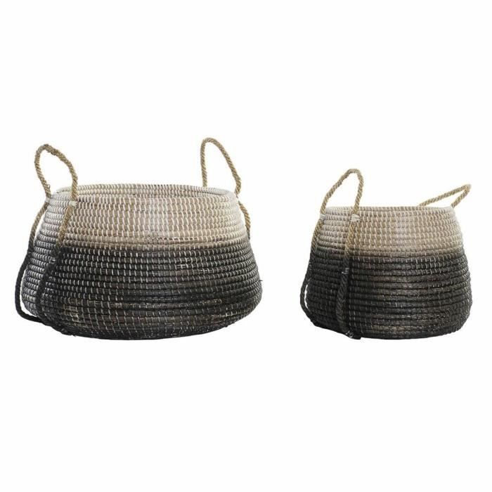 Panier - Herbier Marin - 2 pièces - 52 x 52 x 44 cm - Couleur Noir