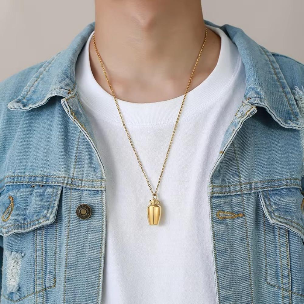 Mini přívěsek z kostního popela Nerezová ocel Dobře utěsněný Popel Šperky pro kremaci Odnímatelný s řetízkem Pamětní přívěsek Nádobka