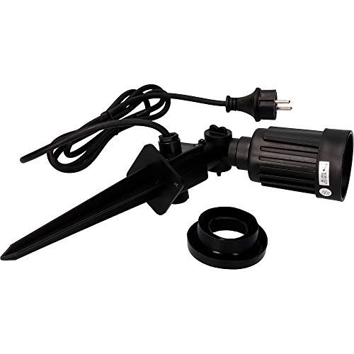 estaca de jardin estanca color negro 1 foco e27 edm