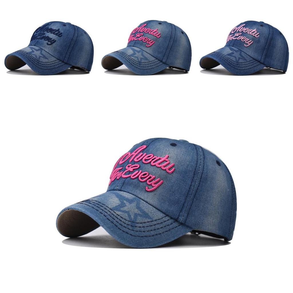 Denim Baseball Cap With Embroidery For Unisex Casual Summer Fashion