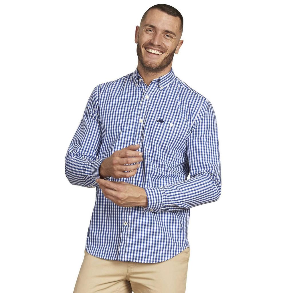 Raging Bull Mens Gingham Classic Long-Sleeved Shirt