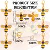WTEMPO Shiny Bee Keychain for Handmade Keychains Bee Theme Charms for DIY Craft Making Cute Car Pendants Bag Backpack Ornaments Festive Decorations