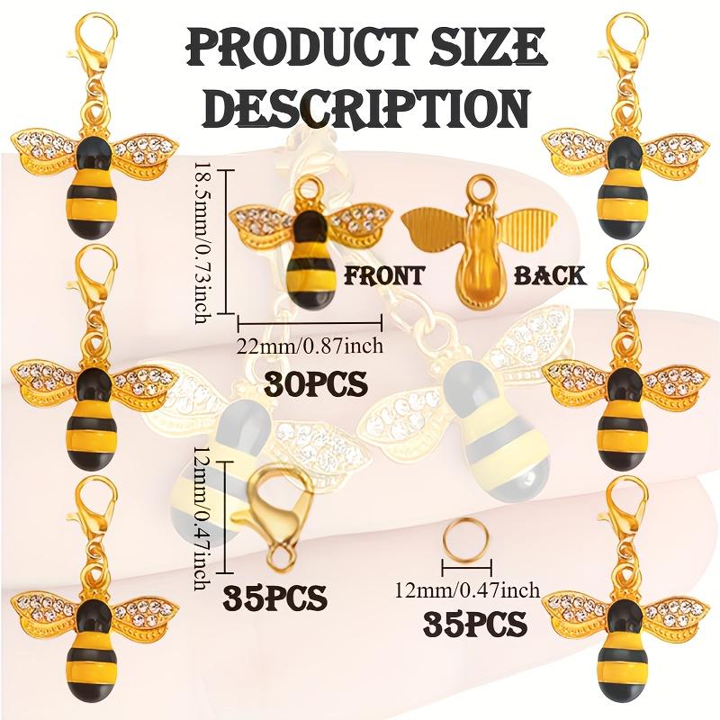 WTEMPO Shiny Bee Keychain for Handmade Keychains Bee Theme Charms for DIY Craft Making Cute Car Pendants Bag Backpack Ornaments Festive Decorations