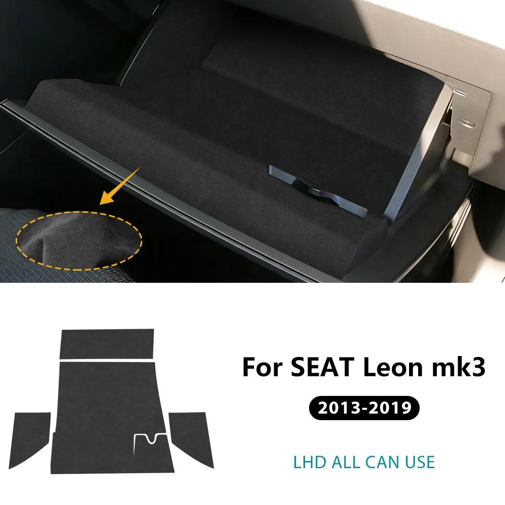 For Seat Leon MK3 2013 2014 2015 2016 2017 2018 Premium Suede Car Co-Pilot Toolbox Sticker Interior Trim Accessories