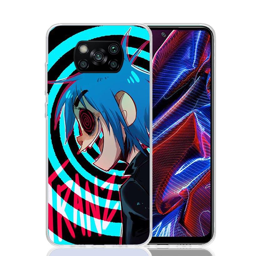 Gorillaz Anime Case Phone Cover for Xiaomi Redmi Note 10 9 9S 8 8T 7 5 Pro Mi 12T 11T 10T 9T 12 11 Lite A3 A2 Trend Fundas Mi 11