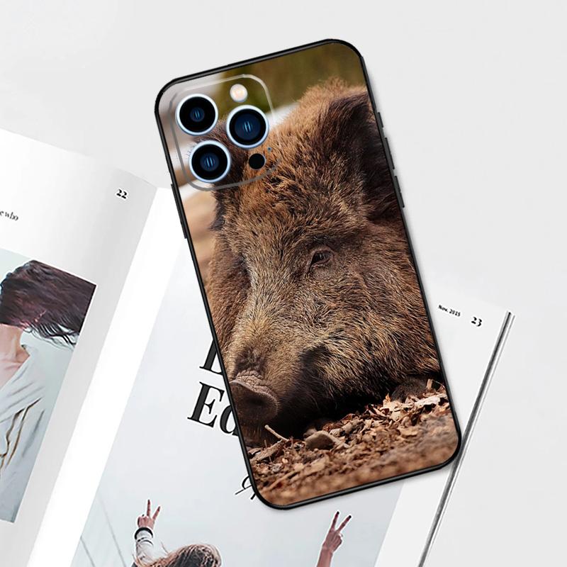 wild boar Case For iPhone 17 Pro Max 14 11 15 16 Pro Max 13 12 mini 16 Plus 16e 17 Air Phone Cover