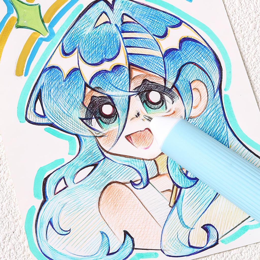 1/3pcs Colorful Drawing Ballpoint Pen 0.5mm 10 In 1 Roller Ball Pen Spot Liner Marker Highlighter Office School