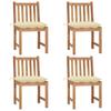 Day and Night - Day and Night Garden Chairs 4 Units Solid Teak Wood with Cushions