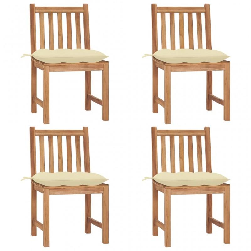Day and Night - Day and Night Garden Chairs 4 Units Solid Teak Wood with Cushions