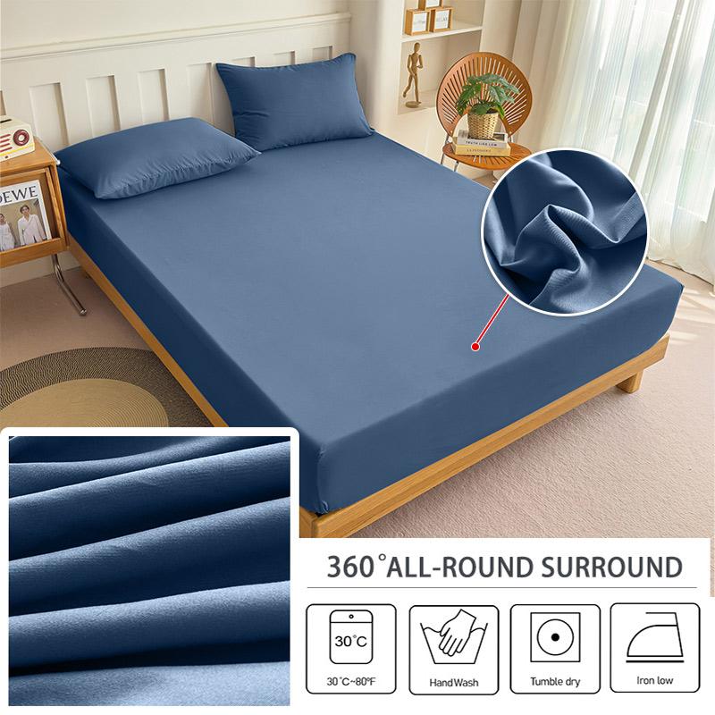 Cool Touch Ice Silk Fitted Sheet Summer Cooling Mattress Protector Cover Non-slip Bed Sheet For Hot Sleepers & Night Sweats
