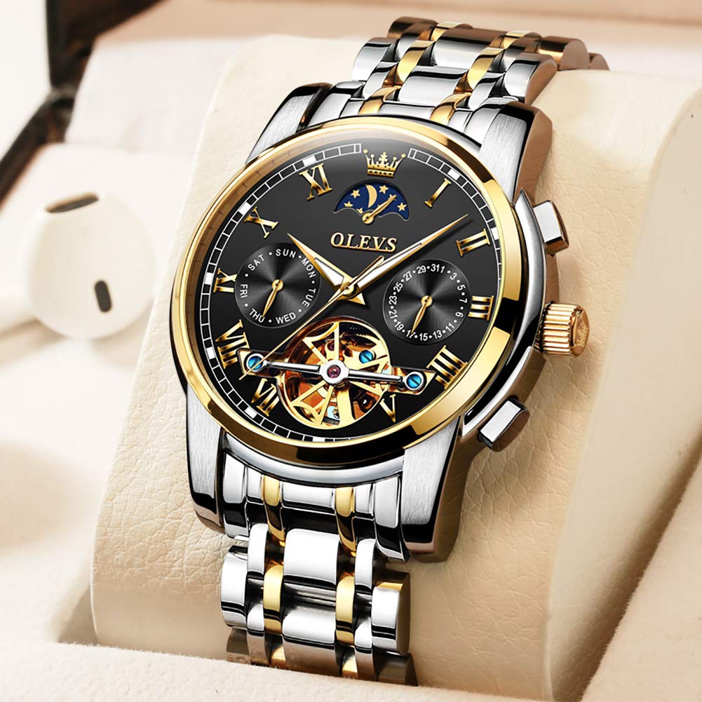 OLEVS Men's Automatic Watch, Stylish Mechanical Wristwatch, Father's Day Gift, Popular Business Watch, Luminous Design, Stylish Wristwatch,