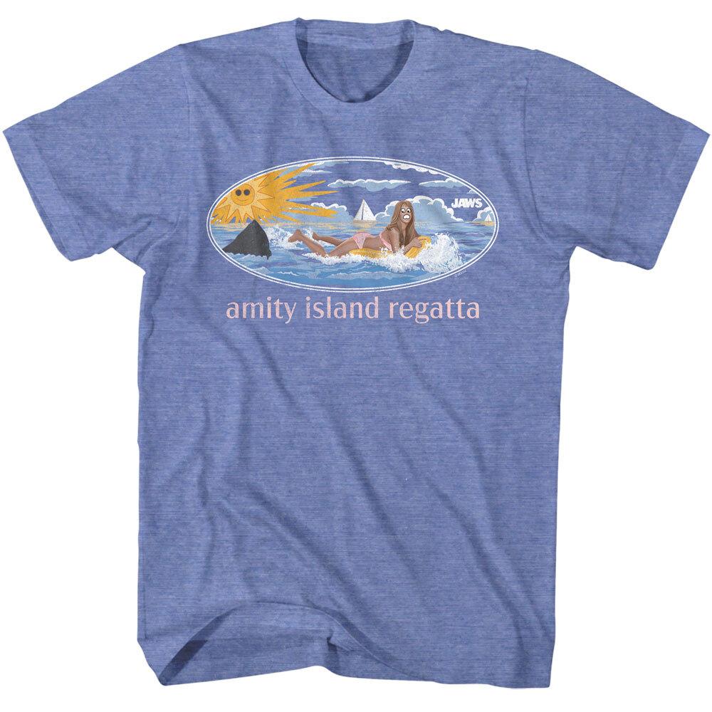 Jaws 70 s Thriller Movie Amity Island Regatta Help Shark Men s T Shirt XXL