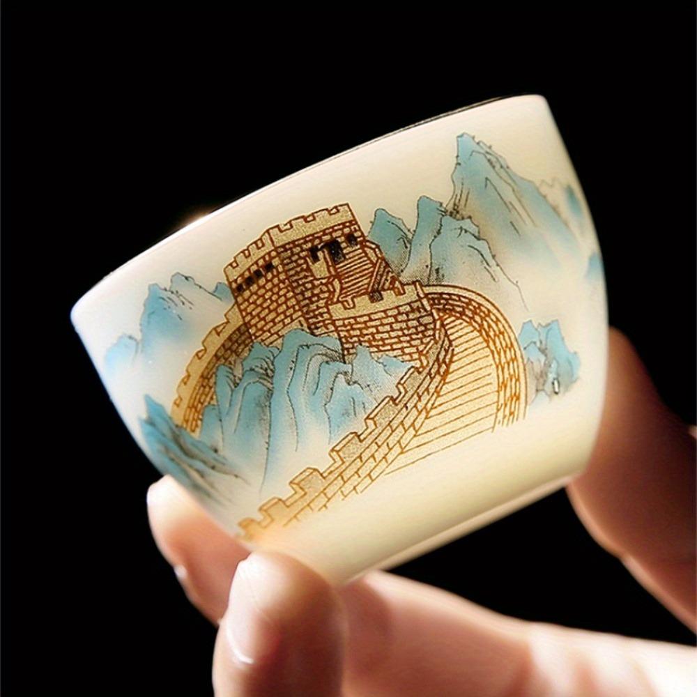 Skopový tuk Jade Bílý porcelán Cestovní čajová souprava Kung Fu Hrnec se čtyřmi šálky Sada přenosných sáčků Venkovní keramický čaj Rychlý šálek