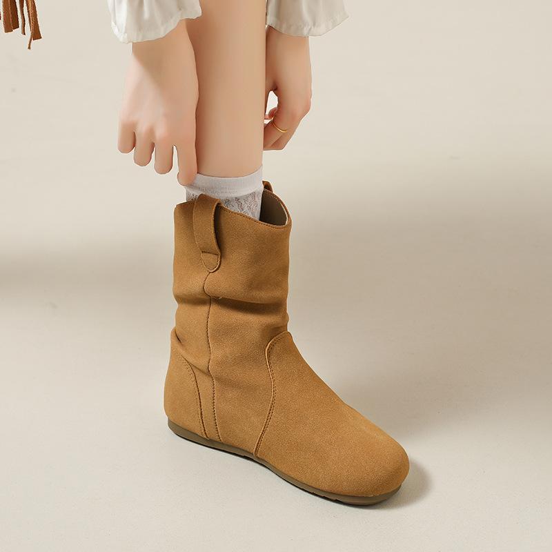 Vintage Lazy Wind Western Pile Boots Women's Autumn and Winter New Martin Boots Women's Knight Boots Short Boots Boots