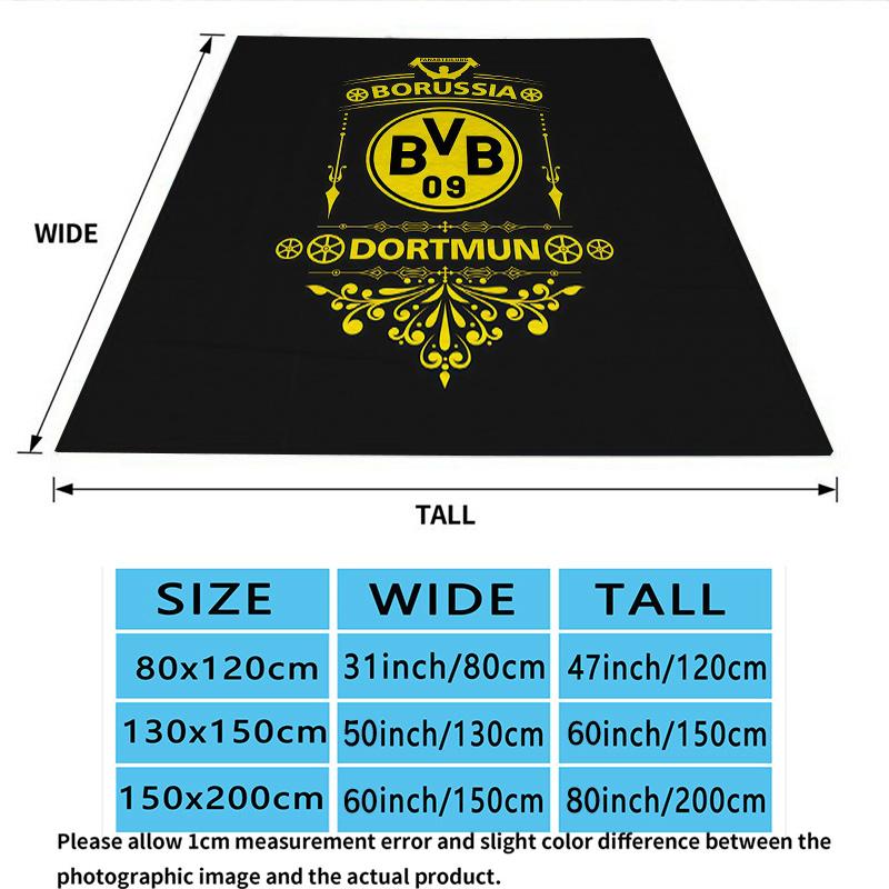 BVB 09 Flanelldecke, Hohe Qualität, Bequem für alle Jahreszeiten, Heimdekoration, Wärme und Komfort