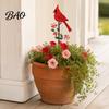 Metal Garden Stakes Red Bird Stake, Cardinals Yard Art 2D Weather Resistant Lawn Flat Flowers Decoration for Outdoor Flower Bed Pathway Nature