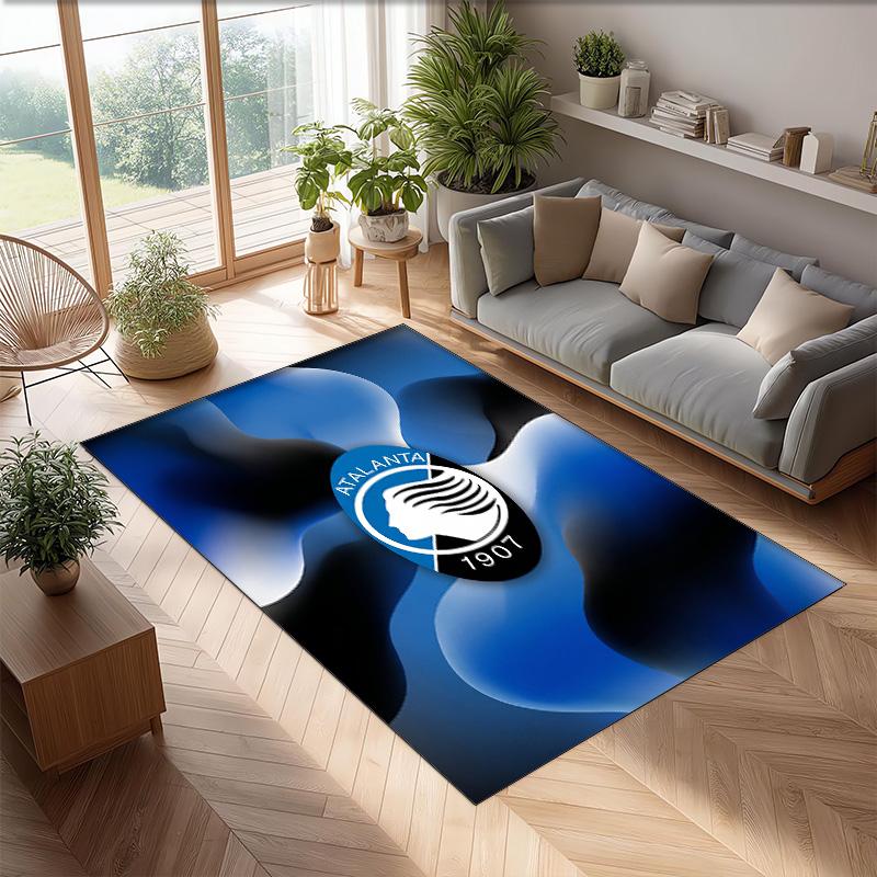 Tappeto Morbido per Pavimento Antiscivolo con Motivo Calcio Atalanta FC Tappeto per Interni Tappetino Decorazione Sportiva per Camera da Letto