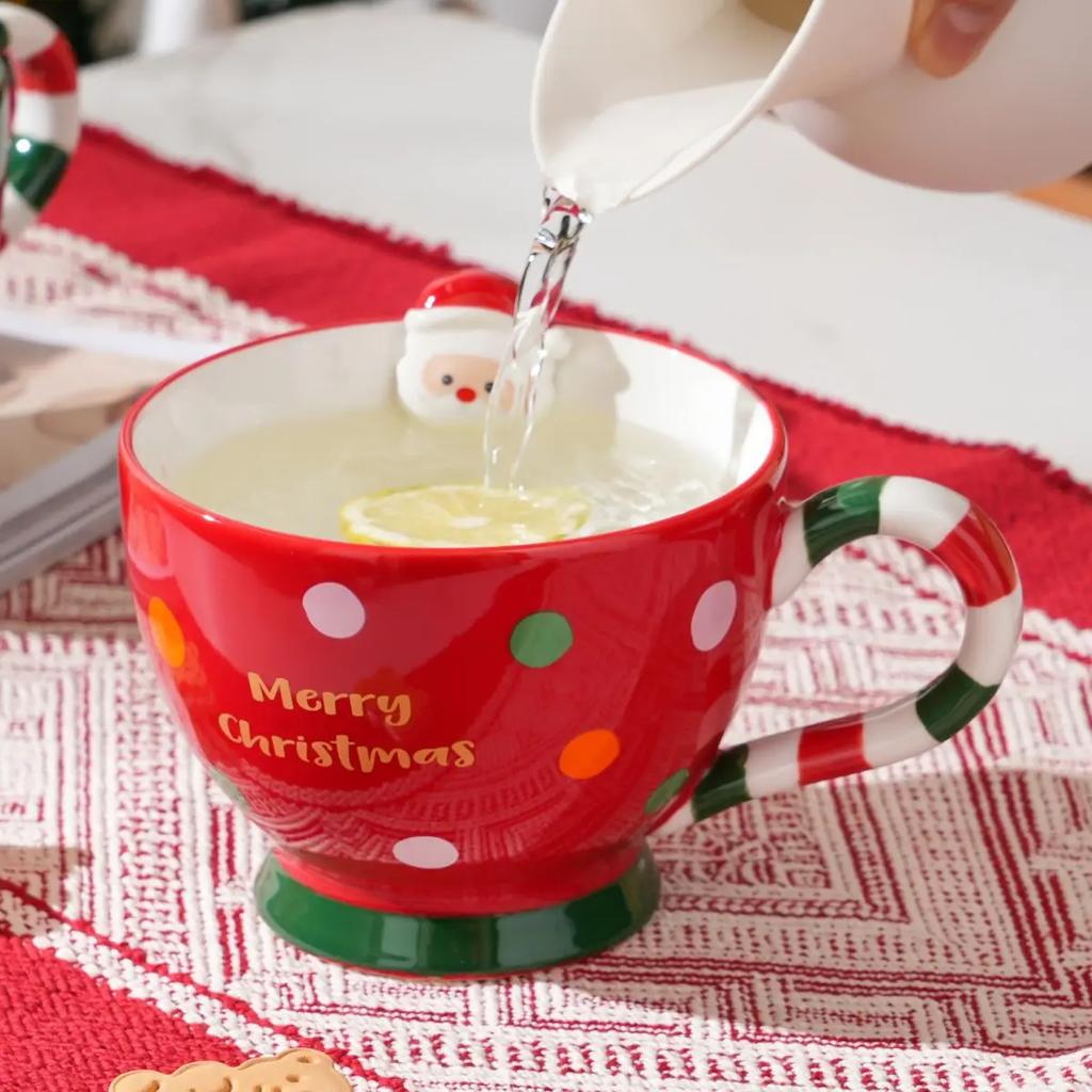 Gingerbread Man Coffee Cup, Christmas Mug, Creative Cartoon Cute Ceramic Mug Christmas Gift, Holiday Gift